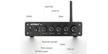 Аудио Bluetooth усилитель AIYIMA A03 Серебристый