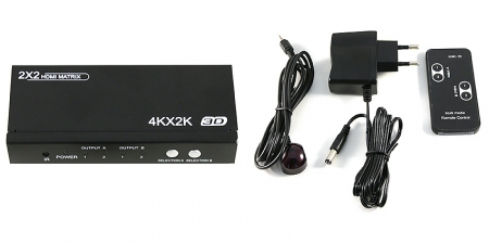 HDMI матрица Gecen HD-202N 4K  (2 входа / 2 выхода)