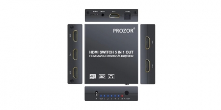 HDMI свитч 5 в 1 и конвертер звука (HDMI Audio Extractor) PST086 Prozor