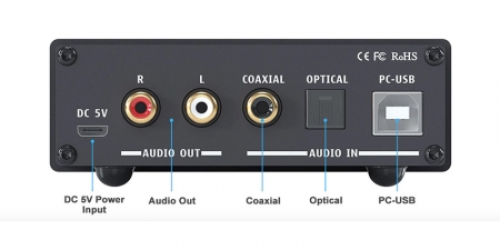 Конвертер звука SPDIF/Coaxial на RCA/3.5 Fosi Audio DAC-Q4 Black
