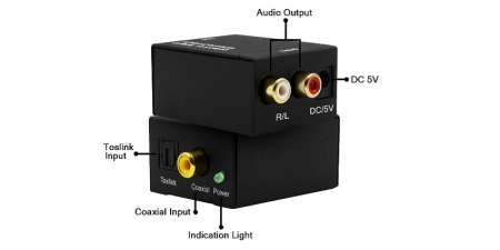 Конвертер звука SPDIF/Coaxial на RCA Booox DAC01 Micro