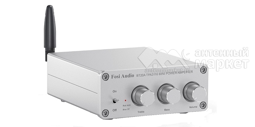 Аудио Bluetooth усилитель Fosi Audio BT20A серебристый